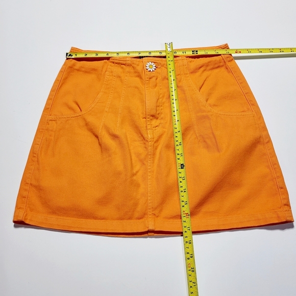 Petit Rose Orange Denim Skirt Women's (EU42 / US Small) - Picture 7 of 8